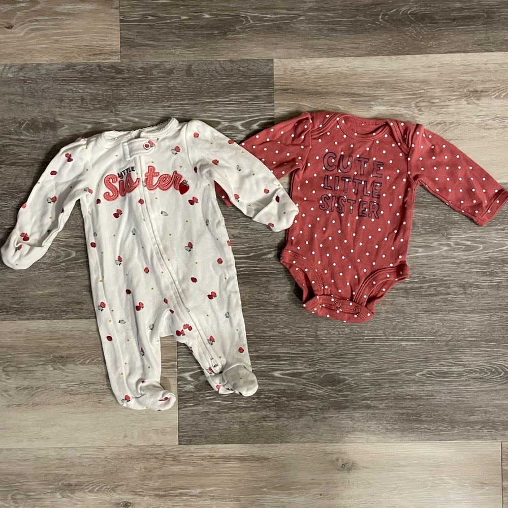 Carters, little sister bundle, NB newborn